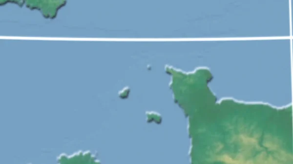 Guernsey Sousedství Vzdálená Perspektiva Bez Obrysu Mapa Topografického Reliéfu — Stock fotografie