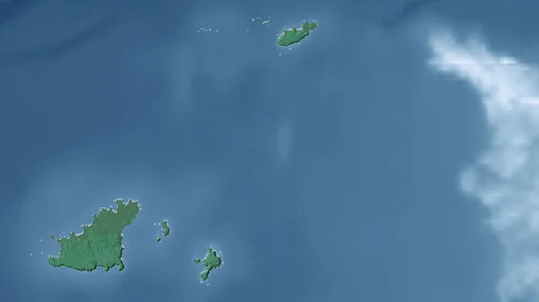 Guernsey Perspectiva Close País Sem Esboço Mapa Topográfico Relevo — Fotografia de Stock
