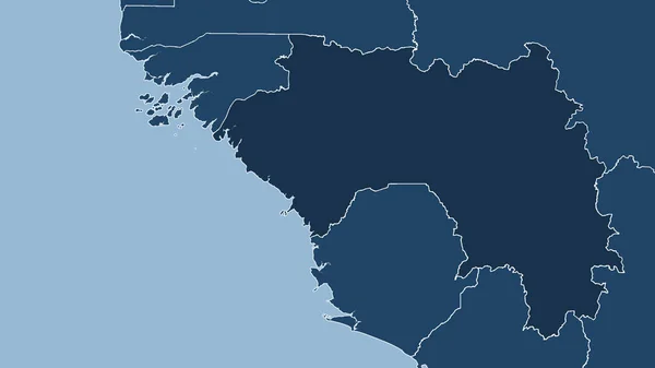 Guinea Primer Plano Perspectiva Del País Sin Esbozo Formas Solamente — Foto de Stock