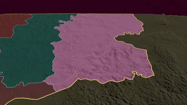 Габу Регион Гвинеи Бисау Увеличен Выделен Цветная Карта Административного Деления — стоковое фото