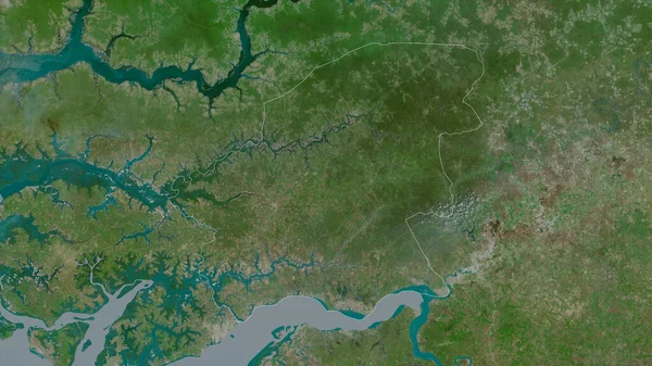 Oio Gine Bissau Bölgesi Uydu Görüntüleri Ülke Alanına Göre Şekillendirilmiş — Stok fotoğraf