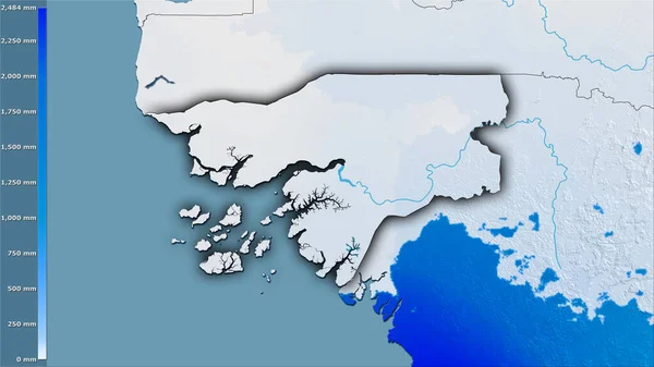 Підготовка Найхолоднішого Кварталу Районі Гвінеї Бісау Стереографічній Проекції Легендою Сира — стокове фото