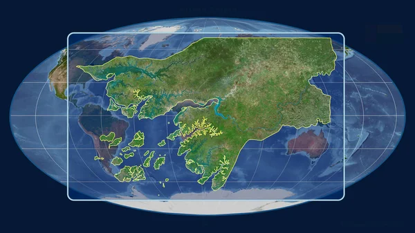 Bissau Guineai Guineai Helyzetre Való Közelítés Perspektívákkal Mollweide Projekció Globális — Stock Fotó