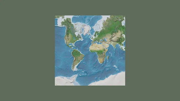 Square Frame Large Scale Map World Oblique Van Der Grinten — Stock Photo, Image