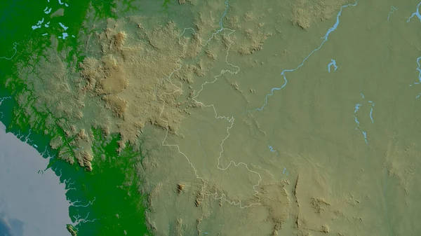 Faranah Region Guinea Farbige Shader Daten Mit Seen Und Flüssen — Stockfoto