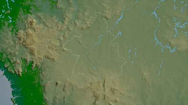 Kankan Región Guinea Datos Sombreado Colores Con Lagos Ríos Forma — Foto de Stock