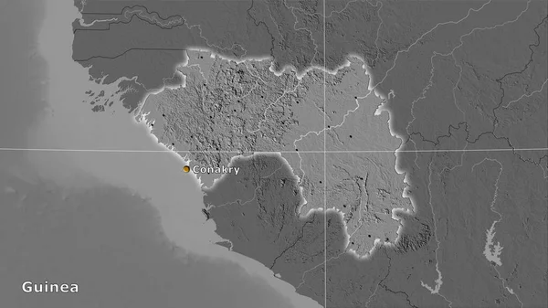 Área Guinea Mapa Elevación Del Bilevel Proyección Estereográfica Composición Principal —  Fotos de Stock