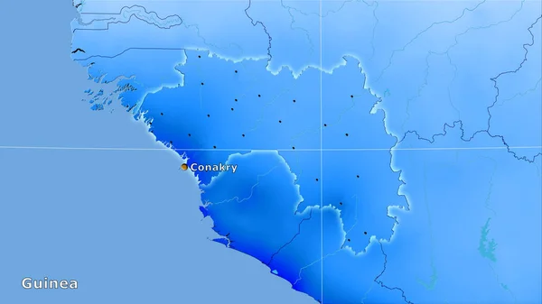 Obszar Gwinei Rocznej Mapie Opadów Projekcji Stereograficznej Skład Główny — Zdjęcie stockowe