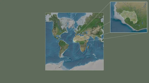 Розширена Розширена Територія Гвінеї Отримана Масштабної Мапи Світу Провідними Лініями — стокове фото