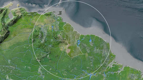 Ampliata Area Della Guyana Circondata Cerchio Sullo Sfondo Del Suo — Foto Stock