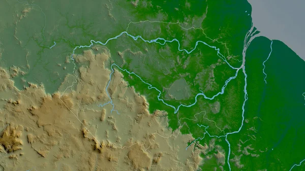 Куюни Мазаруни Район Гайаны Цветные Шейдерные Данные Озерами Реками Форма — стоковое фото