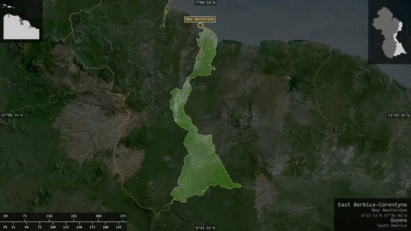 East Berbice Corentyne Region Guyana Satellite Imagery Shape Presented Its — Stock Photo, Image