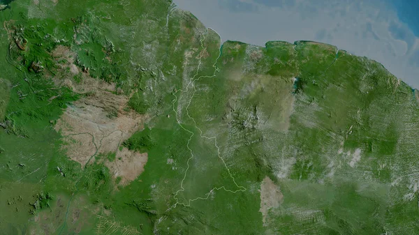 East Berbice Corentyne Regiunea Guyana Imagini Prin Satelit Forma Conturată — Fotografie, imagine de stoc