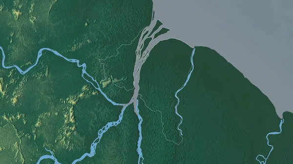 Essequibo Islands West Demerara Region Guyana Colored Relief Lakes Rivers — Stock Photo, Image