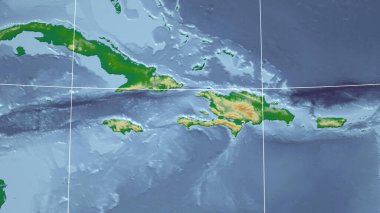 Haiti. Mahalle - dış hatları olmayan uzak perspektif. renk fiziksel haritası