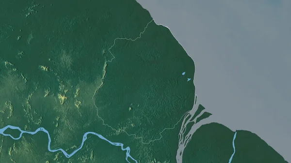Pomeroon Supenaam Regione Della Guyana Rilievo Colorato Con Laghi Fiumi — Foto Stock
