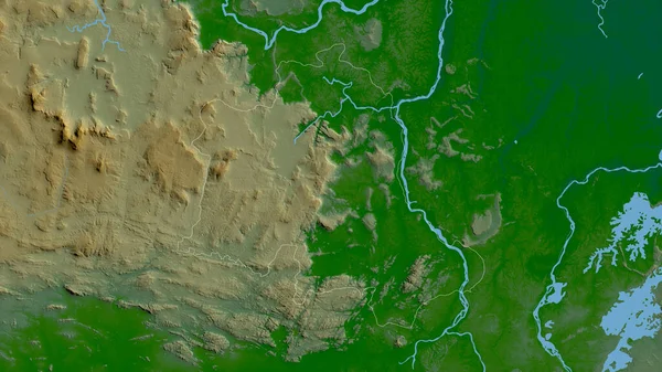 Potaro Siparuni Región Guyana Datos Sombreado Colores Con Lagos Ríos —  Fotos de Stock