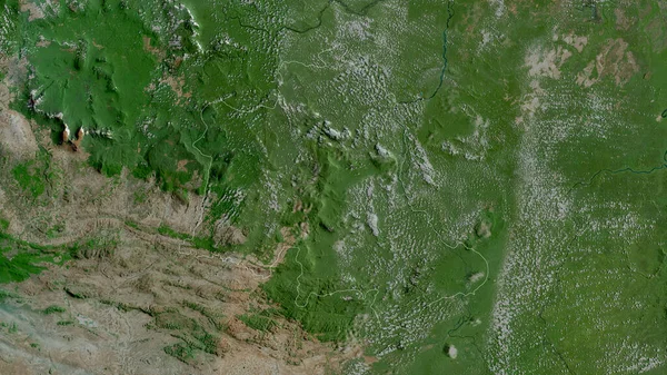 圭亚那地区Potaro Siparuni 卫星图像 形状与它的国家相对应 3D渲染 — 图库照片