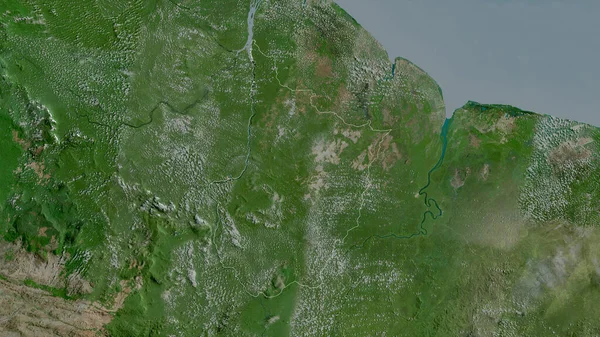 Upper Demerara Berbice Region Guyana Satellite Imagery Shape Outlined Its — Stock Photo, Image