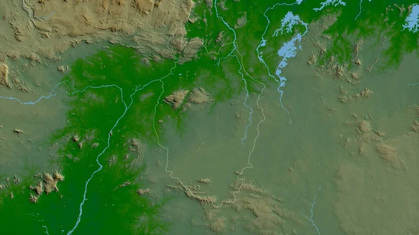 ガイアナの北部 タクツ アッパー エセキボ 湖や川と色シェーダーデータ 形状は その国の領域に対して概説 3Dレンダリング — ストック写真