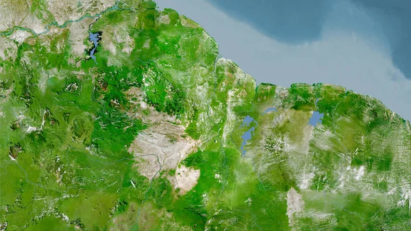 Zona Guyana Satelit Hartă Proiecția Stereografică Compoziția Brută Straturilor Raster — Fotografie, imagine de stoc
