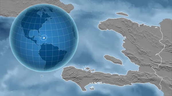 Αϊτή Σφαίρα Σχήμα Της Χώρας Αντίθεση Μεγεθυμένο Χάρτη Περίγραμμά Του — Φωτογραφία Αρχείου