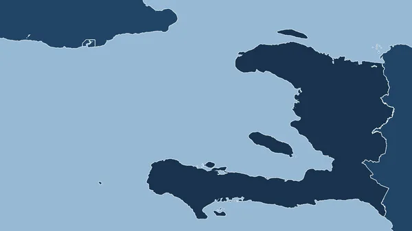 Haiti Nahaufnahme Des Landes Keine Umrisse Formen Nur Land Ozeanmaske — Stockfoto
