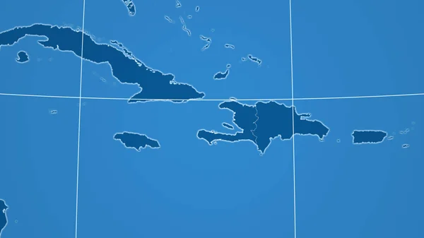 Haiti Grannskap Avlägset Perspektiv Med Kontur Landet Endast Former Mark — Stockfoto