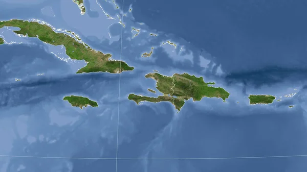 Haiti Und Seine Nachbarschaft Entfernte Schrägperspektive Keine Umrisse Satellitenbilder — Stockfoto