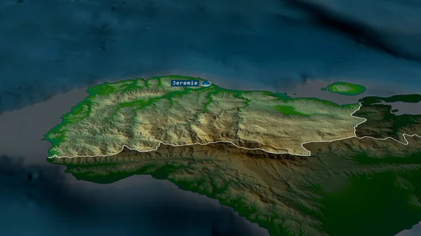 Grand Anse Département Haïti Zoomé Mis Valeur Avec Capitale Principales — Photo