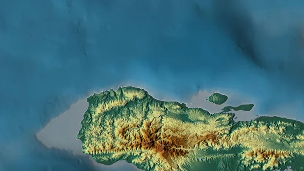 ハイチのグラン アンセ県出身 湖や川と色の救済 形状は その国の領域に対して概説 3Dレンダリング — ストック写真