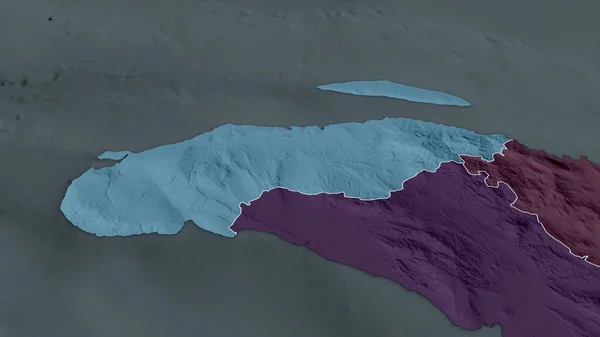 Nord Ouest Departament Haiti Powiększył Podkreślił Kolorowa Wyboista Mapa Podziału — Zdjęcie stockowe