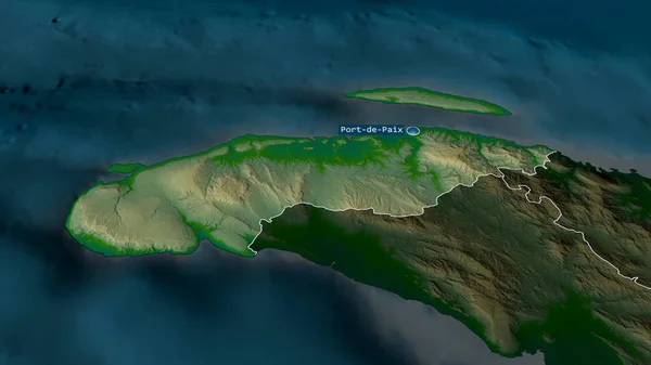 Nord Ouest Departament Haiti Powiększył Się Podświetlił Kapitałem Główne Cechy — Zdjęcie stockowe