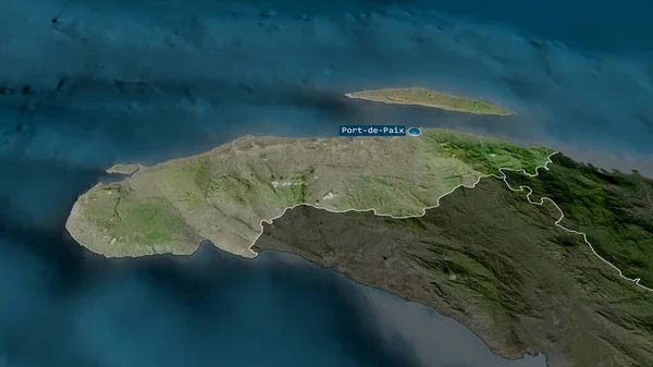 Nord Ouest Departementet Haiti Zoomas Och Markeras Med Kapital Satellitbilder — Stockfoto