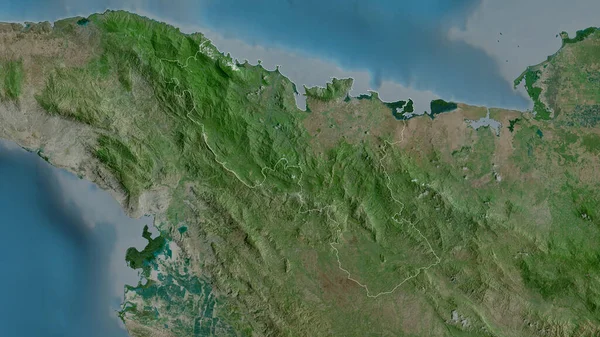 北ハイチの部署だ 衛星画像 形状は その国の領域に対して概説 3Dレンダリング — ストック写真