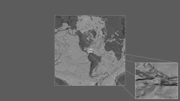 Ausgedehntes Und Vergrößertes Gebiet Haitis Das Aus Der Großformatigen Weltkarte — Stockfoto