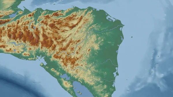 Honduras Perspectiva Close País Sem Esboço Mapa Topográfico Relevo — Fotografia de Stock