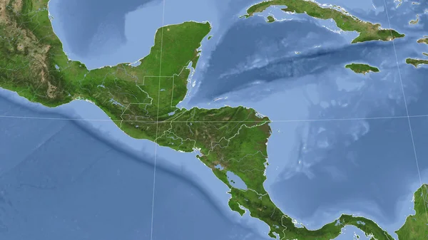 Honduras Jego Okolica Daleka Perspektywa Skośna Brak Konturu Obrazy Satelitarne — Zdjęcie stockowe