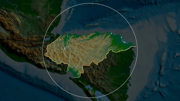 Honduras Zoomade Och Cirklade Huvuddragen Det Fysiska Landskapet Rendering — Stockfoto