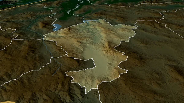 Comayagua Department Honduras Zoomed Highlighted Main Physical Landscape Features Rendering — Stock Photo, Image