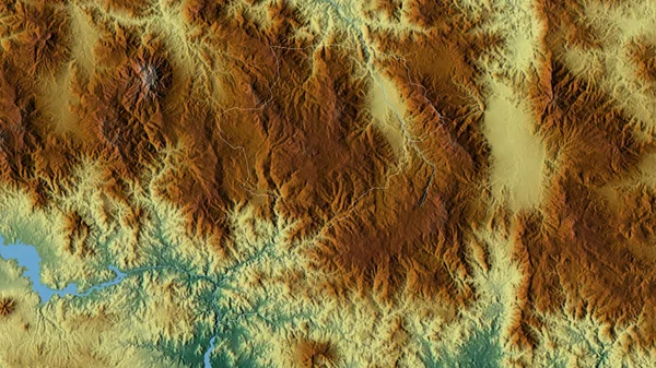 Intibuca Department Honduras Colored Relief Lakes Rivers Shape Outlined Its — Stock Photo, Image