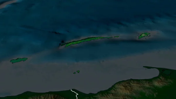 Islas Bahia Dipartimento Honduras Zoomato Evidenziato Principali Caratteristiche Del Paesaggio — Foto Stock