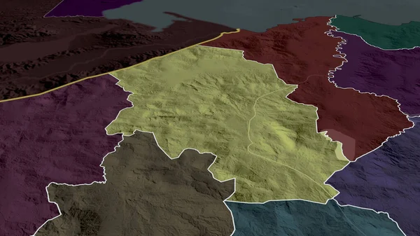 Санта Барбара Департамент Гондураса Увеличен Выделен Цветная Карта Административного Деления — стоковое фото