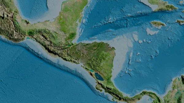 Honduras Přiblížil Sousedil Satelitní Snímky Vykreslování — Stock fotografie
