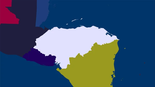 Honduraská Oblast Mapě Administrativních Divizí Stereografické Projekci Hrubé Složení Rastrových — Stock fotografie