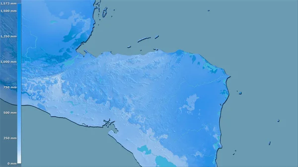 Precipitação Trimestre Mais Quente Dentro Área Honduras Projeção Estereográfica Com — Fotografia de Stock