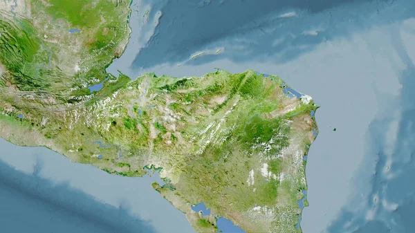 Територія Гондурасу Супутнику Карта Стереографічній Проекції Сира Композиція Растрових Шарів — стокове фото