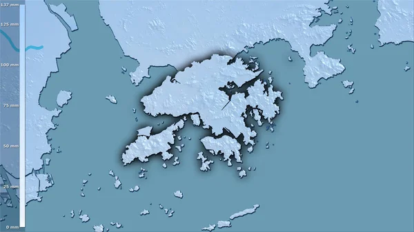 Opady Najzimniejszego Kwartału Obszarze Hongkongu Projekcji Stereograficznej Legendą Surowa Kompozycja — Zdjęcie stockowe