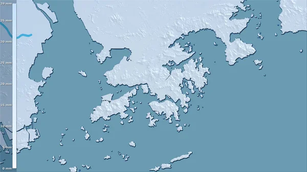 Opady Najsuchszych Miesięcy Obszarze Hongkongu Projekcji Stereograficznej Legendą Surowa Kompozycja — Zdjęcie stockowe