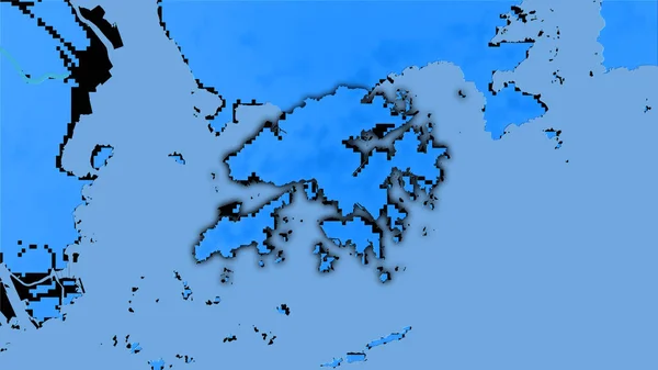 Área Hong Kong Mapa Anual Precipitação Projeção Estereográfica Composição Bruta — Fotografia de Stock